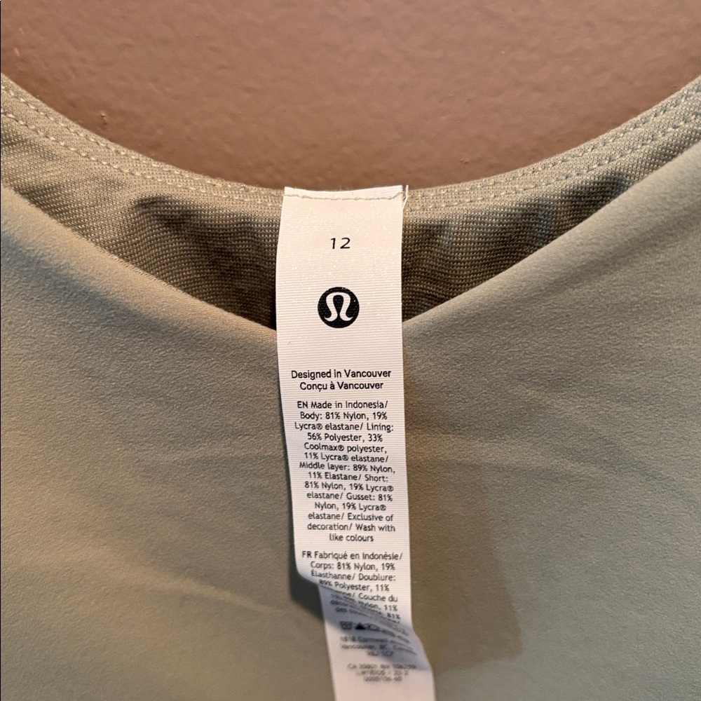 LULULEMON ALIGN DRESS IN FOG GREEN SZ 12 NWT - Picture 6 of 6